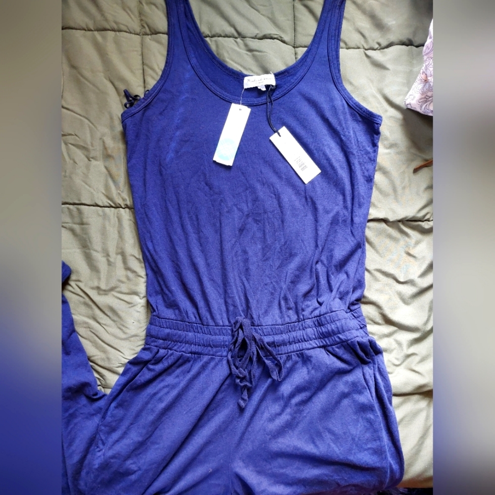 NWT Michael Stars Women's Admiral Blue Theo Tank Jumpsuit Size Medium